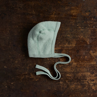 Baby Merino Wool Fleece Bonnet - Mountain Blue