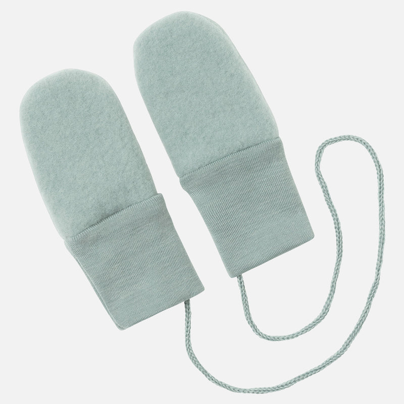 Baby Merino Wool Fleece Mittens - Mountain Blue