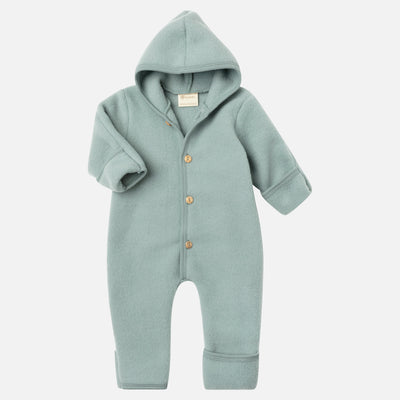 Baby Merino Wool Fleece Suit - Mountain Blue