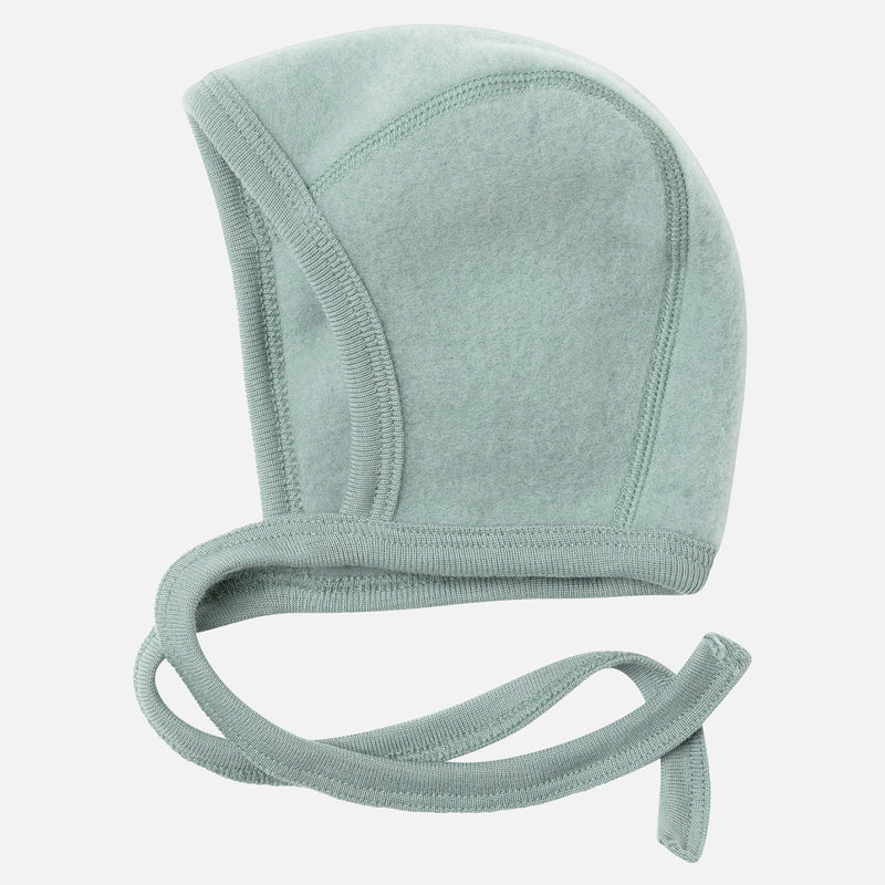 Baby Merino Wool Fleece Bonnet - Mountain Blue