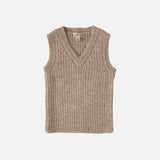 Baby & Kids Alpaca V-Neck Robert Vest - Pebble