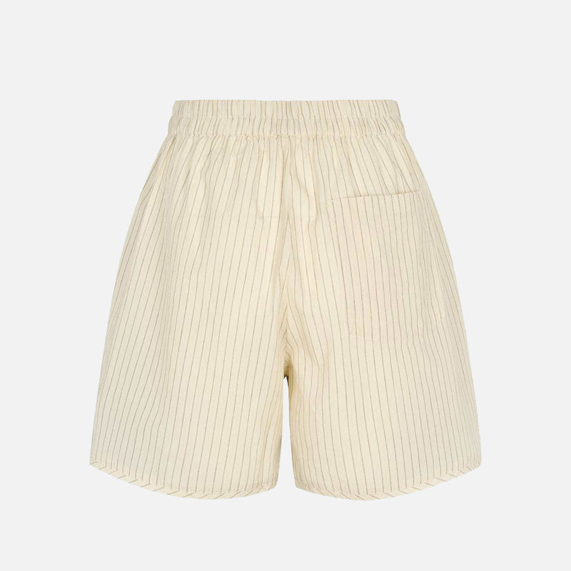 Women's Cotton Willa Shorts - Buttercream Stripe