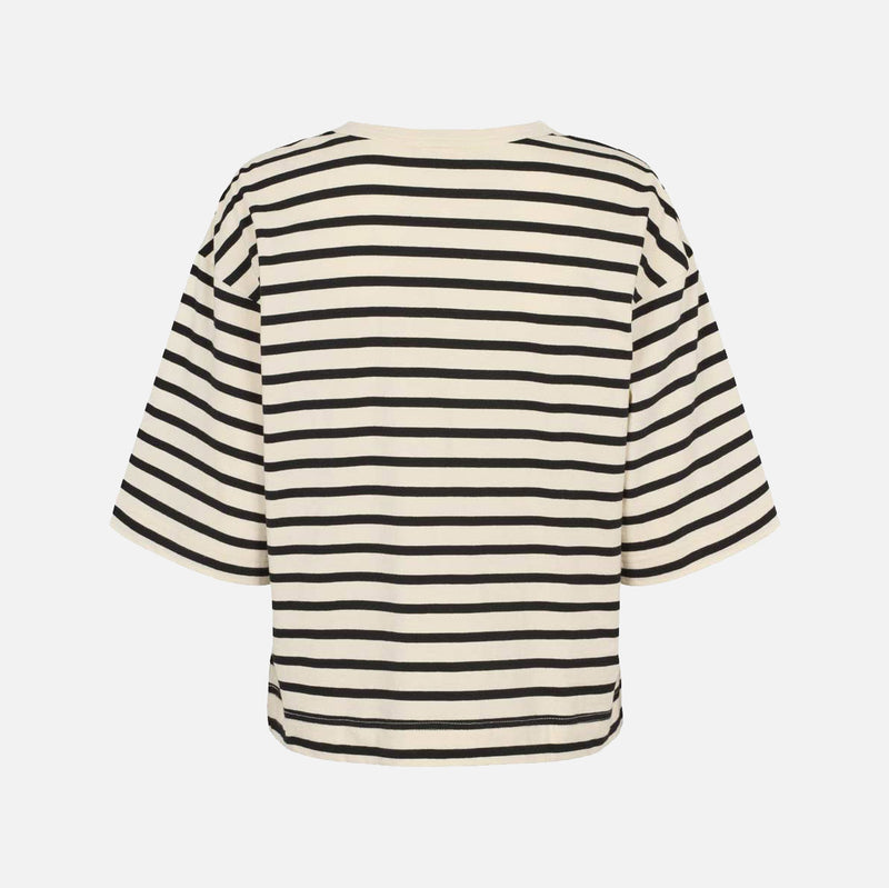 Women's Cotton Signe Boxy Tee - Pristine Stripe
