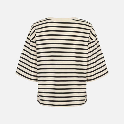 Women's Cotton Signe Boxy Tee - Pristine Stripe