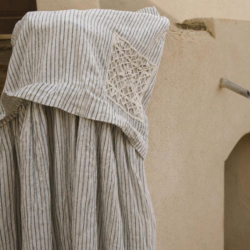 Women's Cotton/Linen Febe Dress - Fog Stripe