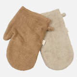 Cotton Bear & Bunny Bath Mittens - Oxford Tan