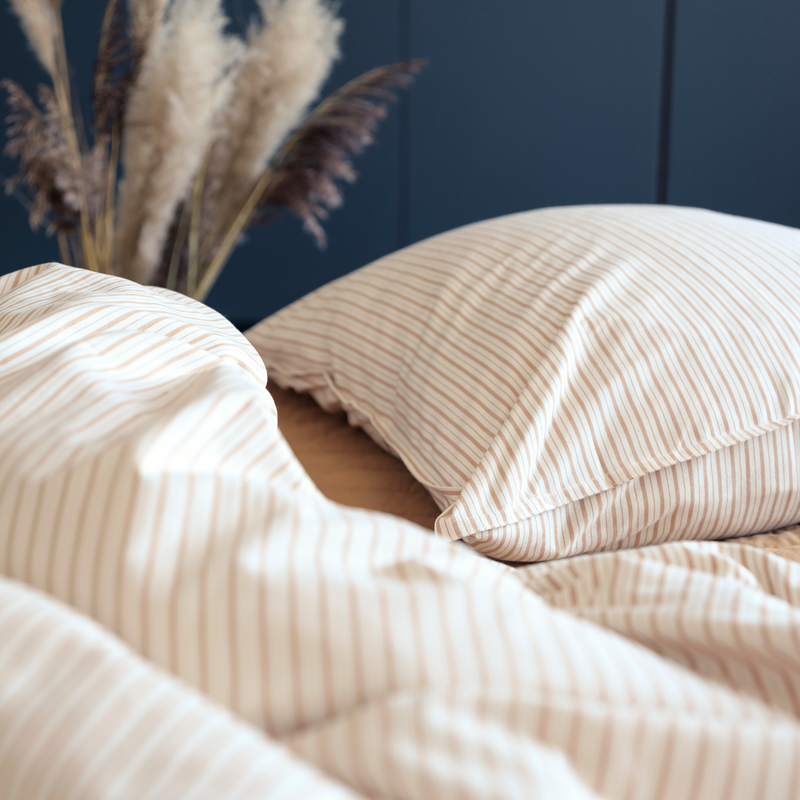 Junior Cotton Bedding - Caramel Stripes - Junior Size - 100x140/40x45cm