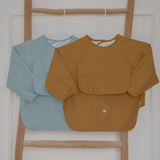 Long Sleeved Bear Bib - Wood Thrush - Set of 2