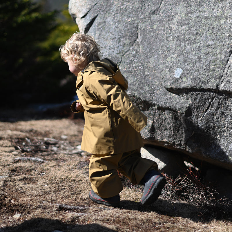 Kids Waterproof Midi Raincoat - Ochre