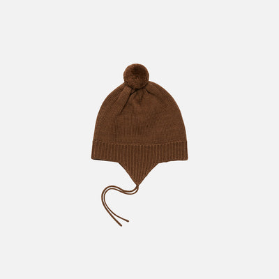Baby Merino Wool Pom Pom Hat - Hazel Melange
