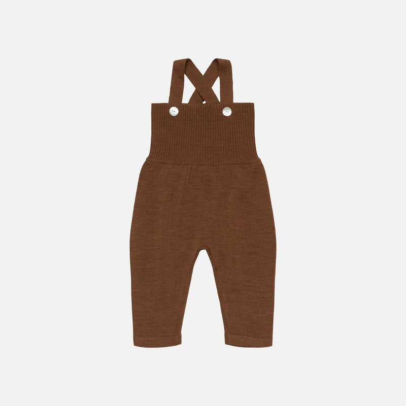 Baby Merino Wool High Waist Overalls - Hazel Melange