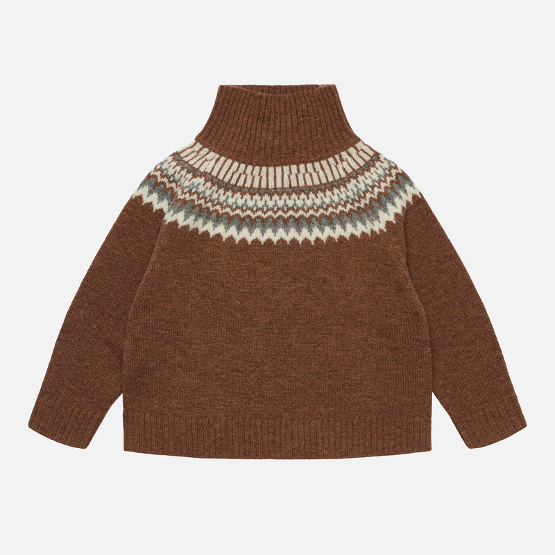 Kids Lambswool Fair Isle Sweater - Hazel Melange