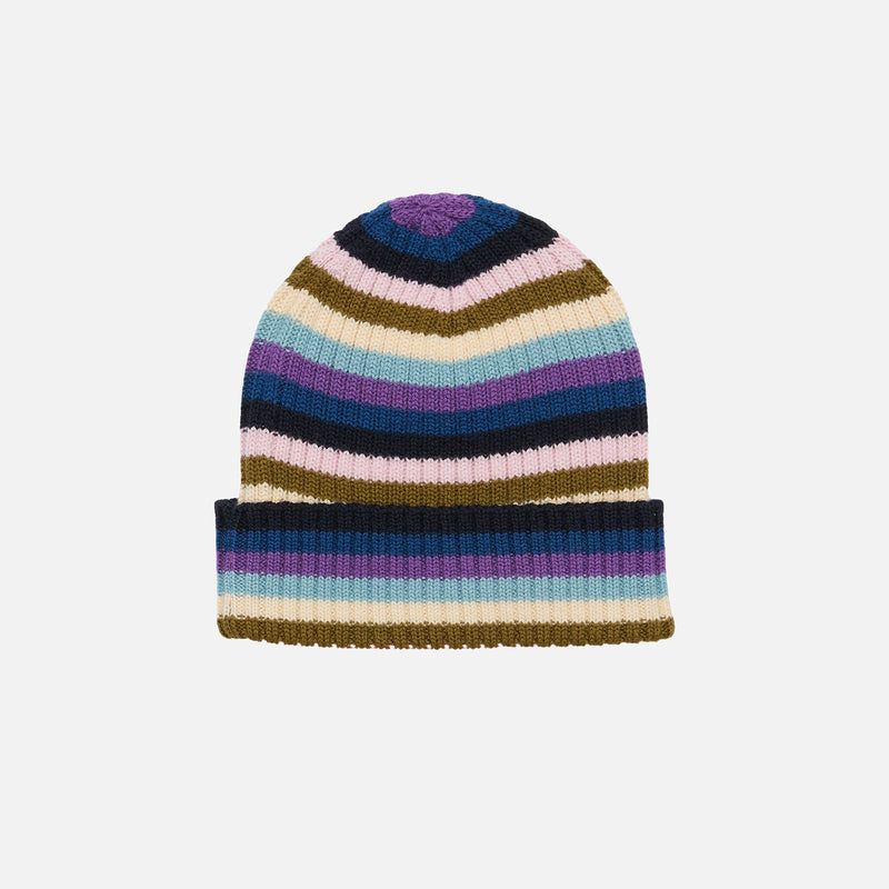 Kids Merino Wool Beanie - Multi Stripe