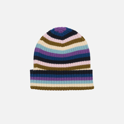 Kids Merino Wool Beanie - Multi Stripe