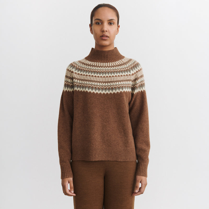 Women's Lambswool Fair Isle Sweater - Hazel Melange