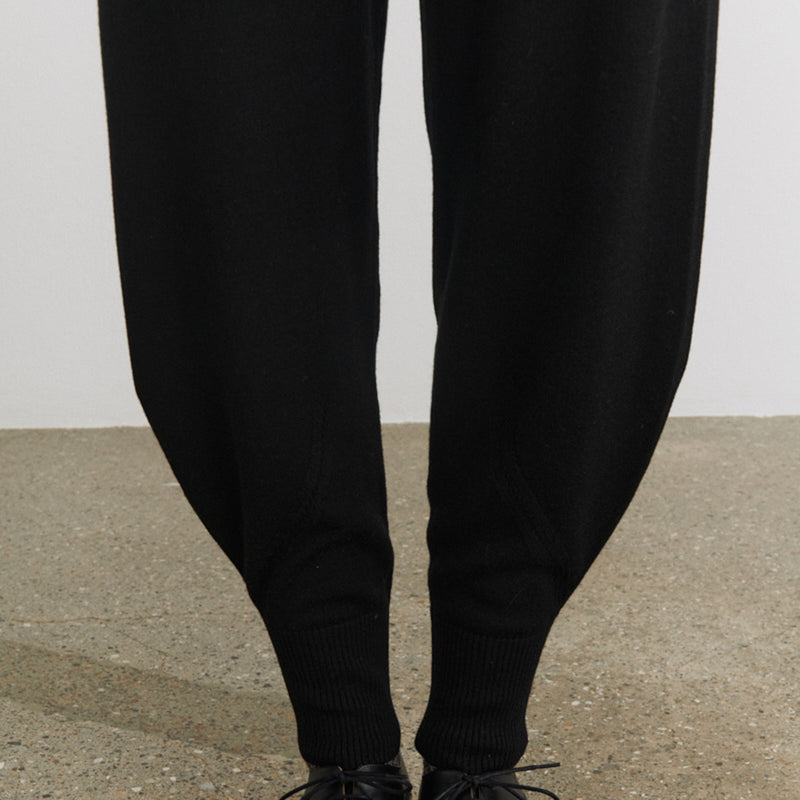 Women's Merino Wool Knitted Pants - Black