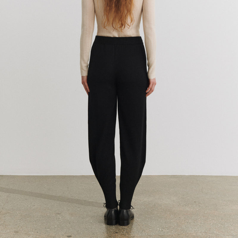 Women's Merino Wool Knitted Pants - Black