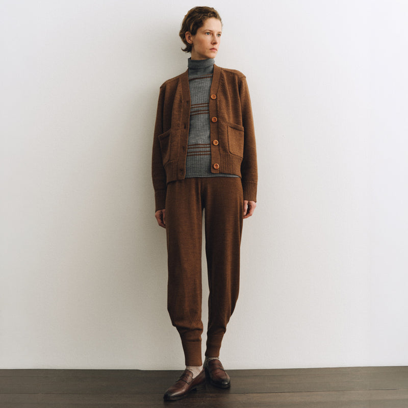 Women's Merino Wool Knitted Pants - Hazel melange