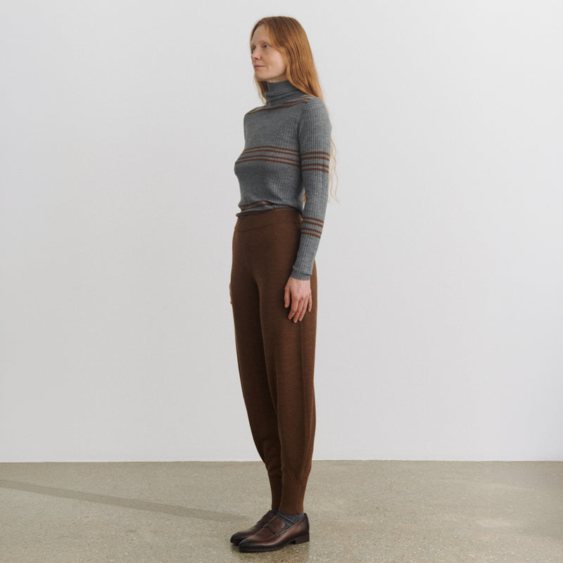Women's Merino Wool Knitted Pants - Hazel melange