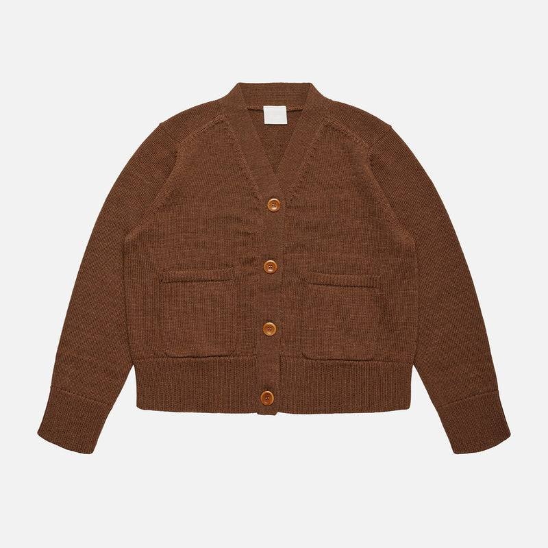 Women's Merino Wool Heavy Cardigan - Hazel Melange