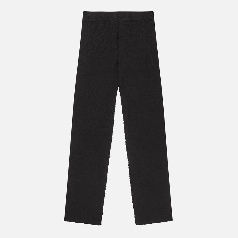 Women's Fine Wool Bella Raw Edge Pants - Black