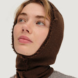 Women's Wool Bjarma Raw Edge Balaclava - Chocolate