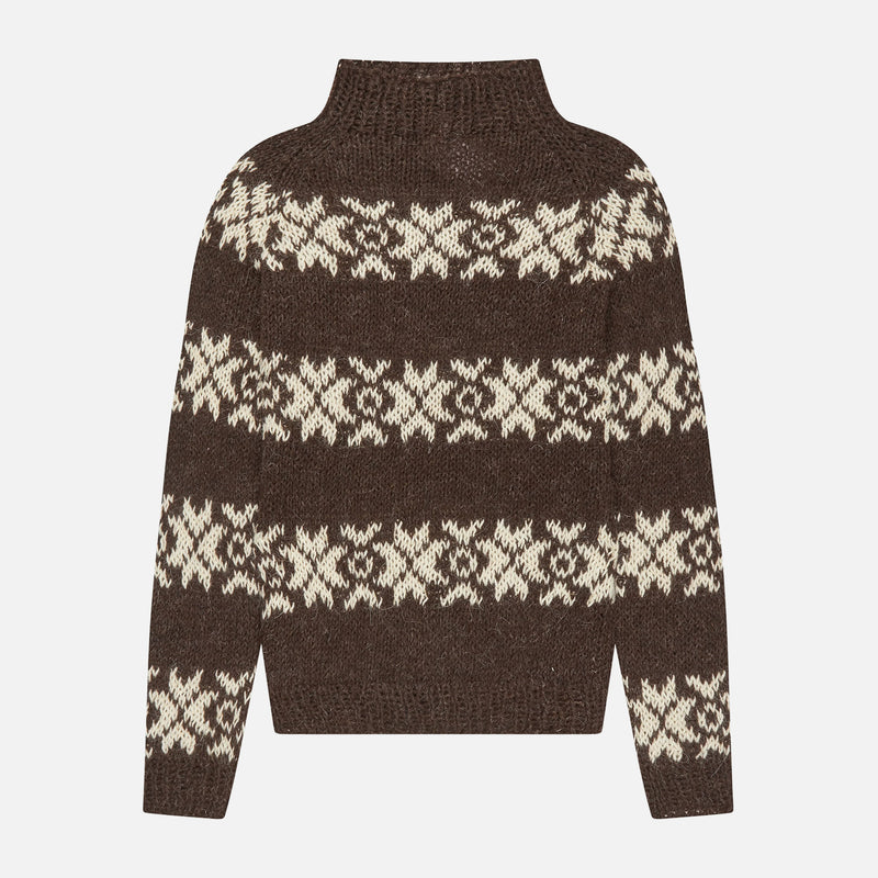 Women's Undyed Faroese Wool Vón Sweater - Brown