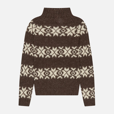 Women's Undyed Faroese Wool Vón Sweater - Brown