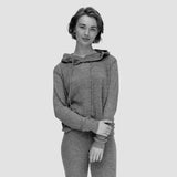 Women's Fine Wool Pointelle Berta Hoodie - Black