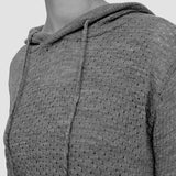 Women's Fine Wool Pointelle Berta Hoodie - Black
