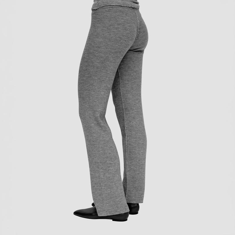 Women's Fine Wool Bella Raw Edge Pants - Black