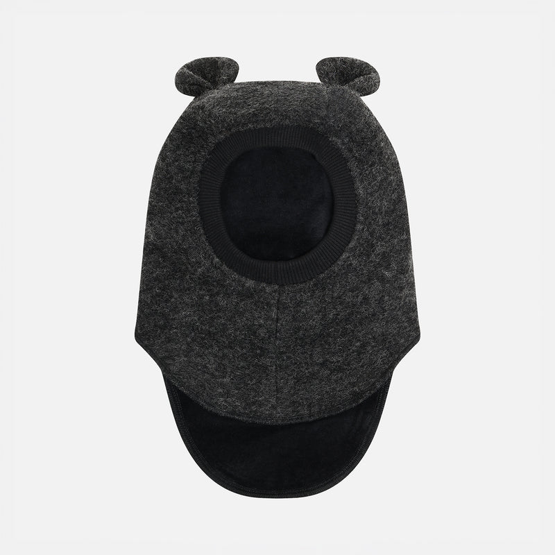 Baby & Kids Wool Felt Bear Balaclava - Dark Grey Melange