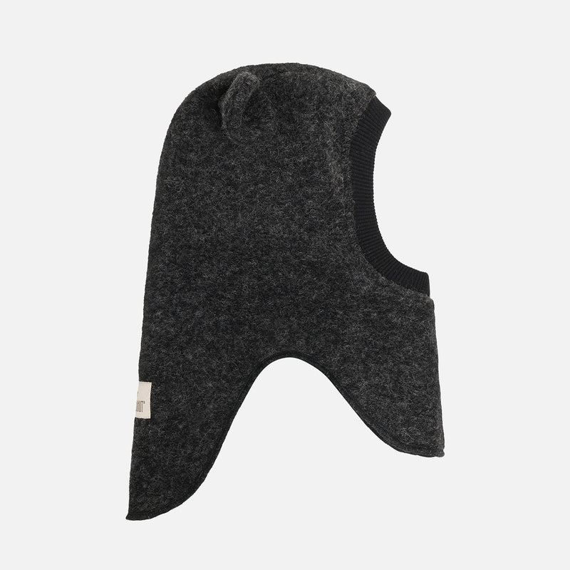 Baby & Kids Wool Felt Bear Balaclava - Dark Grey Melange