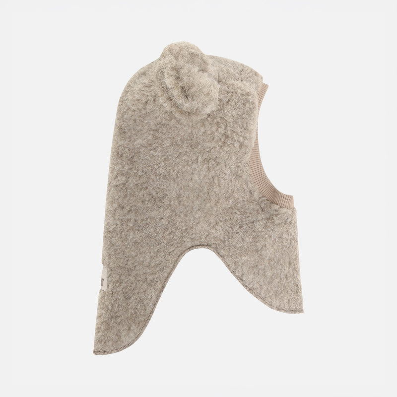 Baby & Kids Wool Teddy Fleece Bear Balaclava - Camel Melange
