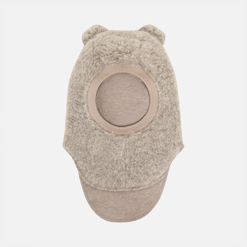 Baby & Kids Wool Teddy Fleece Bear Balaclava - Camel Melange