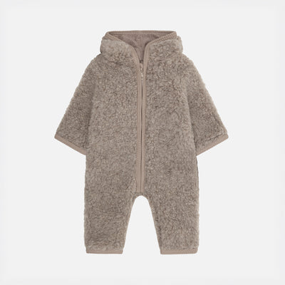 Baby Wool Teddy Fleece Overall - Camel Melange