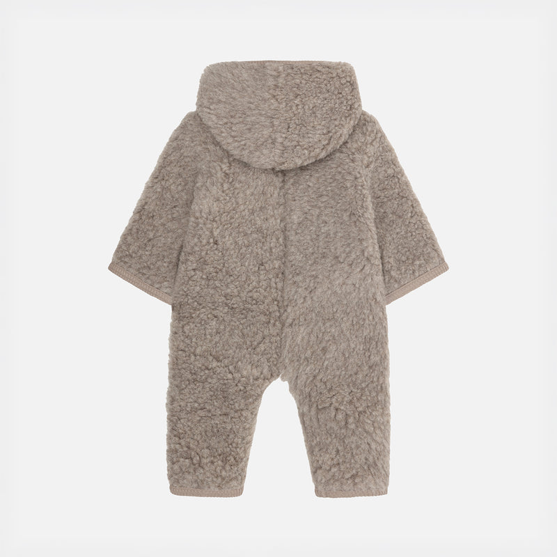 Baby Wool Teddy Fleece Overall - Camel Melange