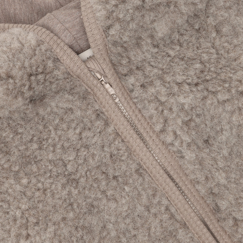 Baby Wool Teddy Fleece Overall - Camel Melange