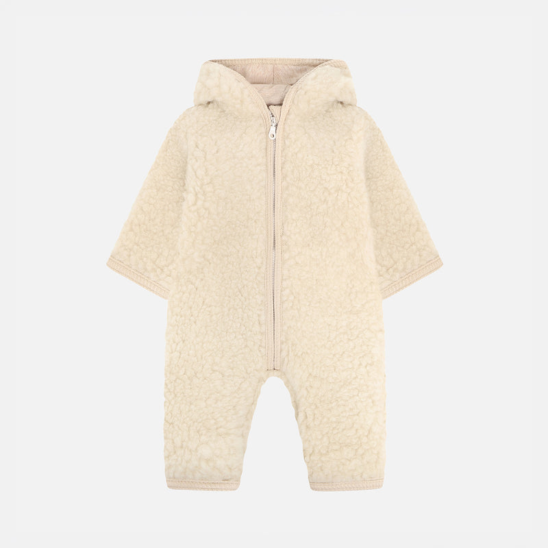 Baby Wool Teddy Fleece Overall - Cement