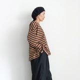 Women's Cotton Boatneck Top - Mocha/Black