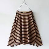 Women's Cotton Boatneck Top - Mocha/Black