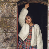 Women's Hand Knit Wool Pelu Cardigan - White