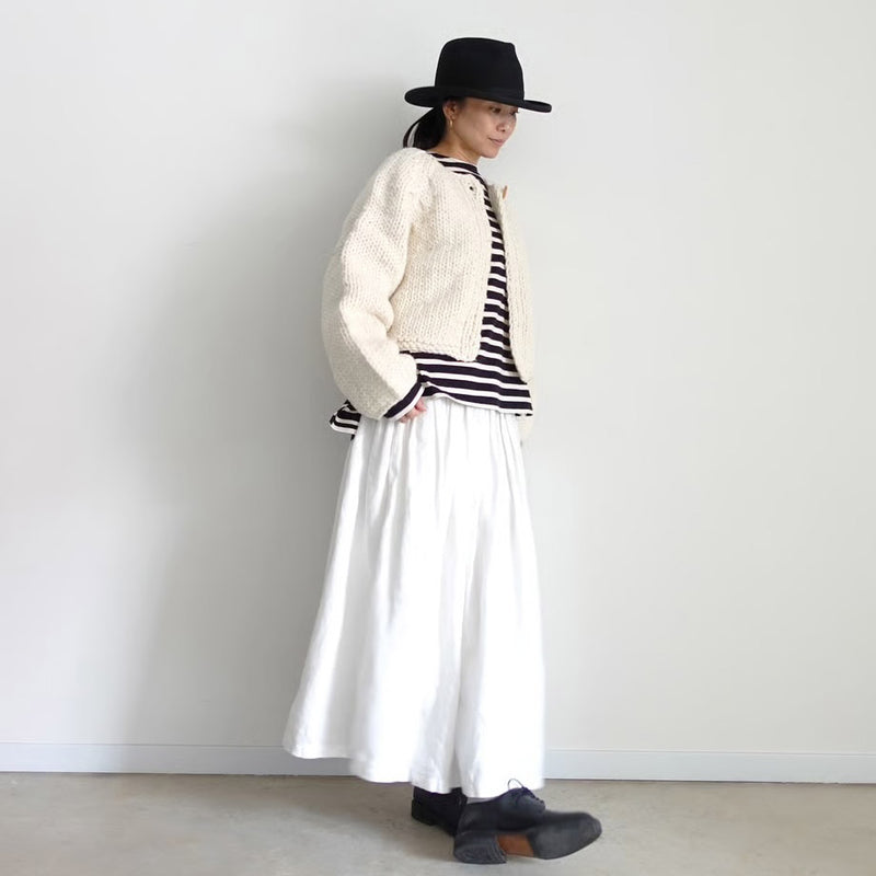 Women's Hand Knit Wool Pelu Cardigan - White