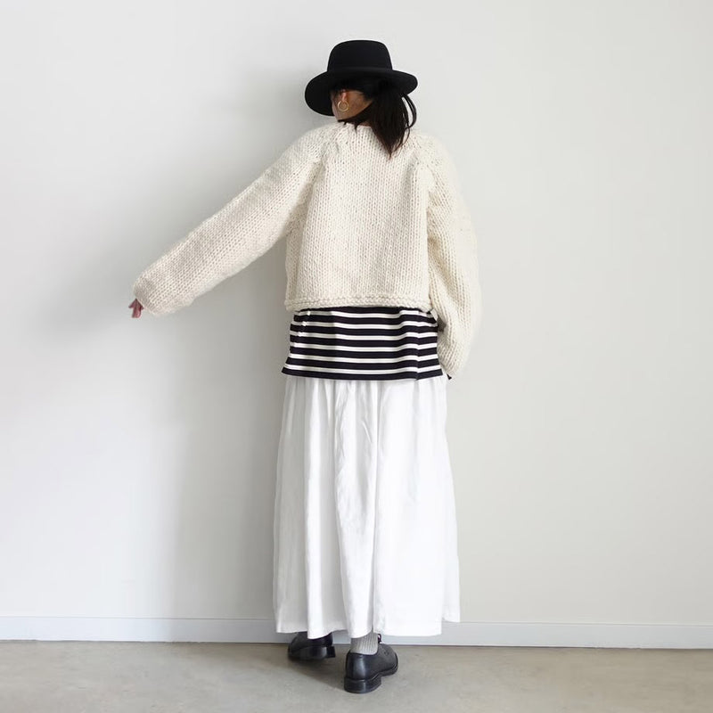 Women's Hand Knit Wool Pelu Cardigan - White