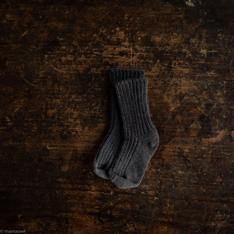 Baby & Kids Merino Wool Socks - Dark Grey Melange