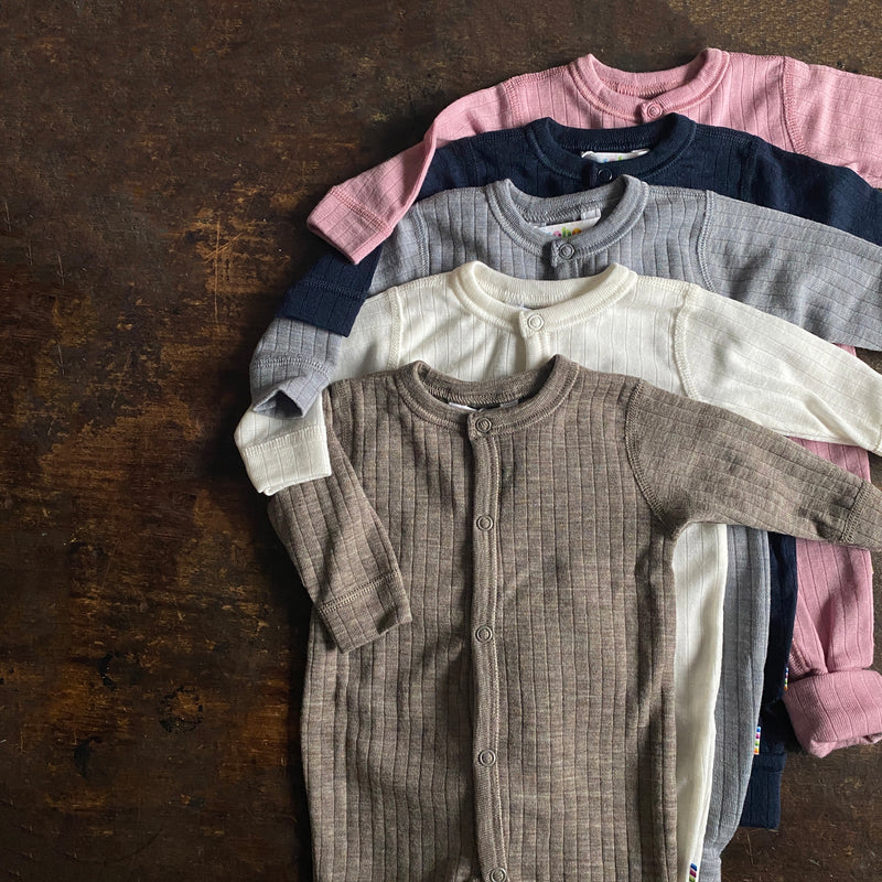 Baby & Kids Merino Wool Rib Pyjamas - Sesame