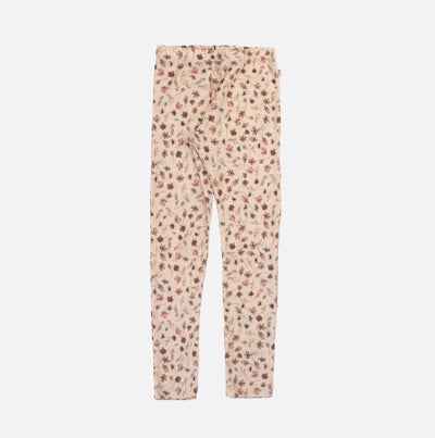 Kids Merino Wool Leggings - Autumn Leaves