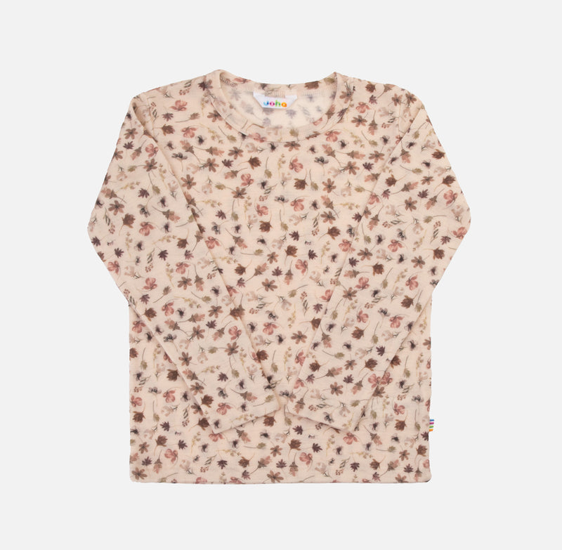 Kids Merino Wool LS Top - Autumn Leaves