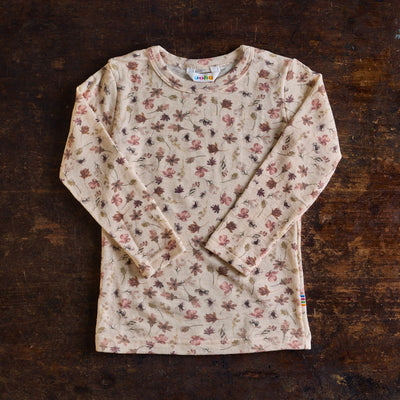 Kids Merino Wool LS Top - Autumn Leaves
