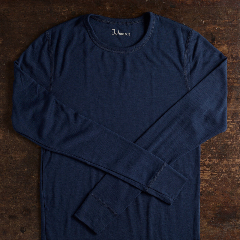 Men's Merino Wool Long Sleeve Top - Navy